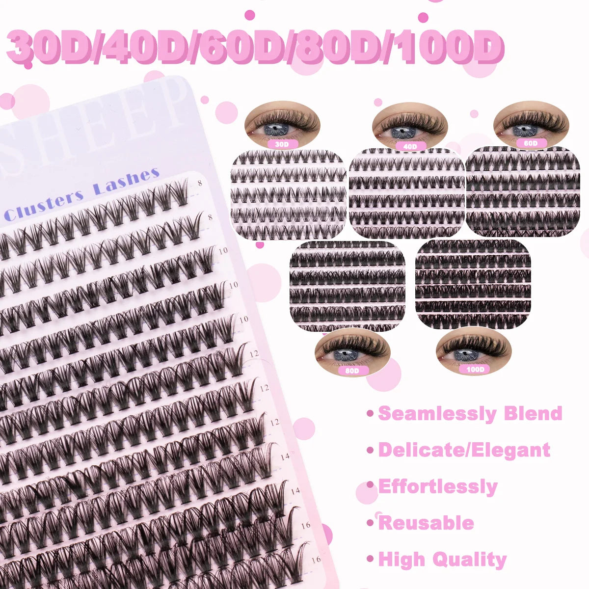 DIY Lash Extension Kit 8-16mm Mix Mink Soft Individual Lashes Cluster Natural Eyelash Extensions With Bond And Seal Makeup CB DROPSHIPPING