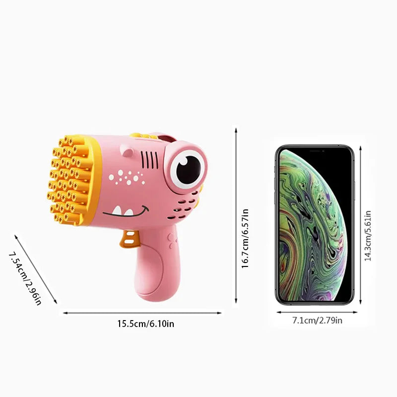 40 Hole Dinosaur Bubble Handheld Bubble Machine, Electric Bubble Gun Outdoor Wedding Party Toy(without Bubble Water) CB DROPSHIPPING
