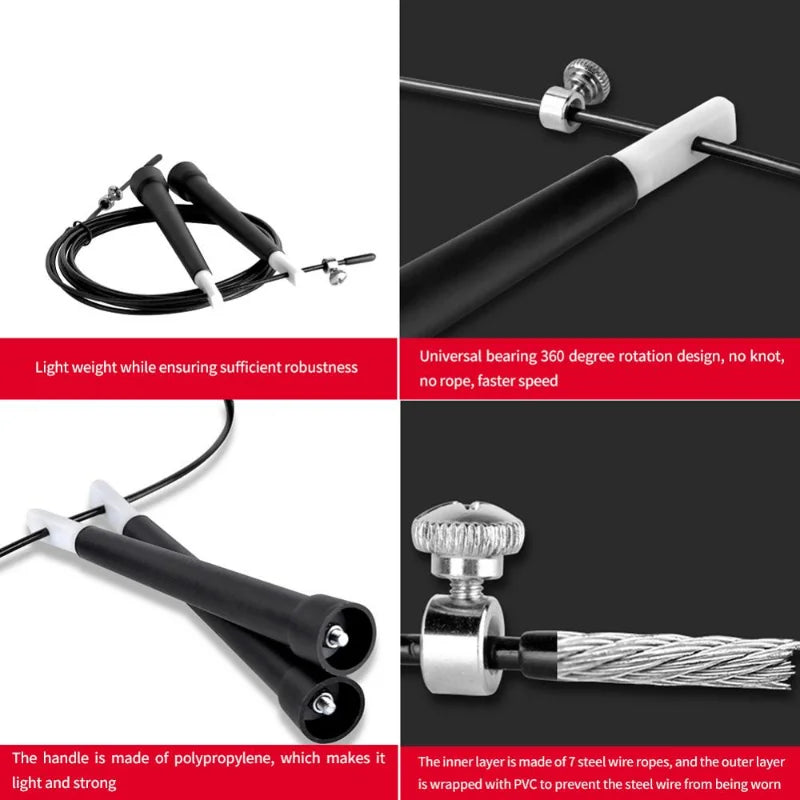 1pcs Speed Jumping Rope Steel Wire Durable Fast Jump Rope Cable Sport Exercise Workout Equipments Home Gym
