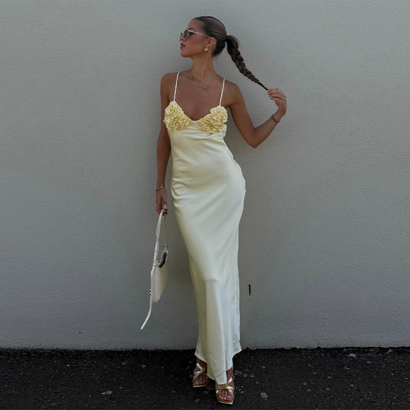 Women Fashion Solid Dress V-neck Ruffles Hem Short Sleeves Waist-cinching Draped Empire Dresses Summer Chic Elegant Summer Gown