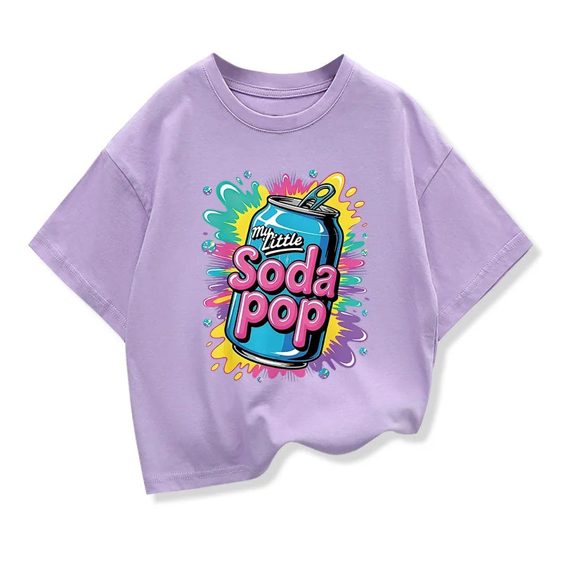 Kids Short-Sleeve t shirts My Little Soda Pop Children's Summer Pure Cotton Loose Tees Boys Girls Casual Tee Tops CB DROPSHIPPING