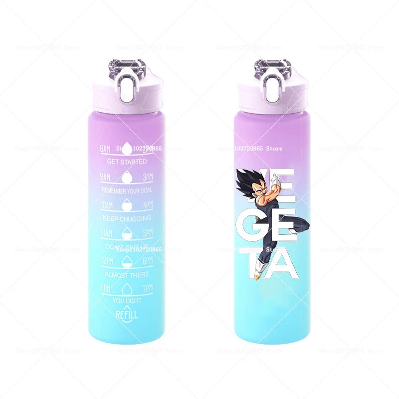 750ML Dragons Ball Water Cup Goku Anime Cartoon Drink Bottles Men Leak Proof Portable Plastic Large Sport Gym Straw Kettle Gift