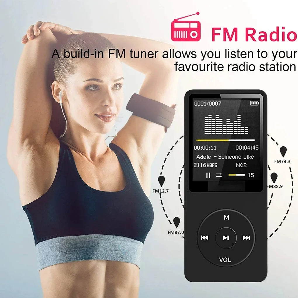 Portable MP3 Player Rechargeable Record Noise Conduction Media Lossless Pocket Sport Music Play with Micrphone Walkman Machine