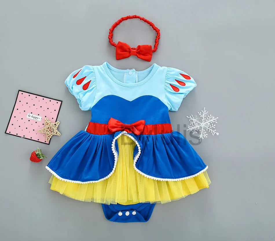 Baby Girls Costumes Kid Romper Tutu Dress with Headband Infant Baby Girl Princess Alice Clothes Aurora Belle Dress Party Costume CB DROPSHIPPING