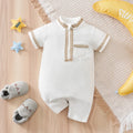 Newborn Baby Clothes Middle Eastern traditional ethnic style Islamic cotton Ramadan White summer short sleeved baby jumpsuit