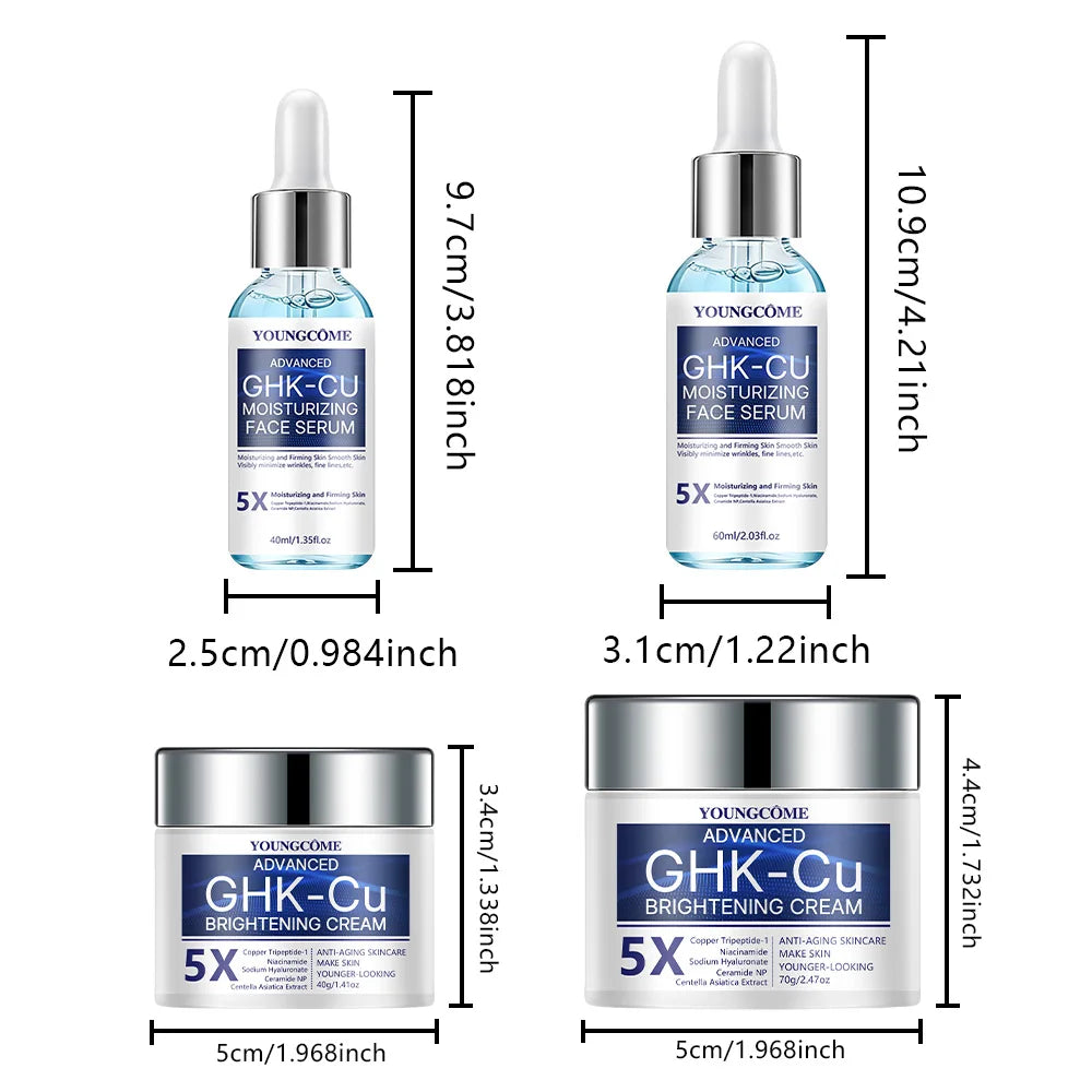 GHK-CU Copper Peptide Anti-Aging Face Cream & Serum - Firming & Hydrating Moisturizer for All Skin Types, Skincare for Women