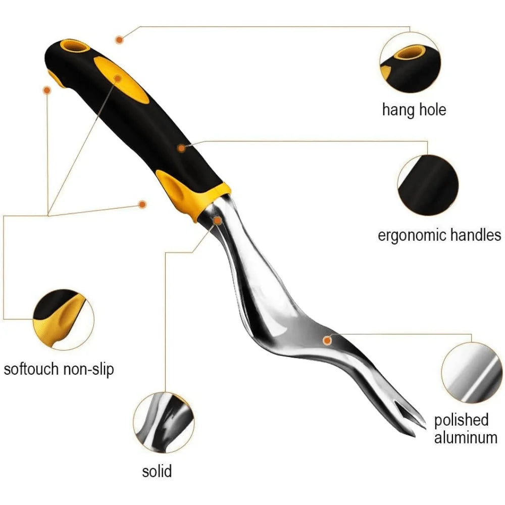 Garden weeding tools, including dandelion diggers and weeders, are ideal for maintaining your lawn and garden (yellow)
