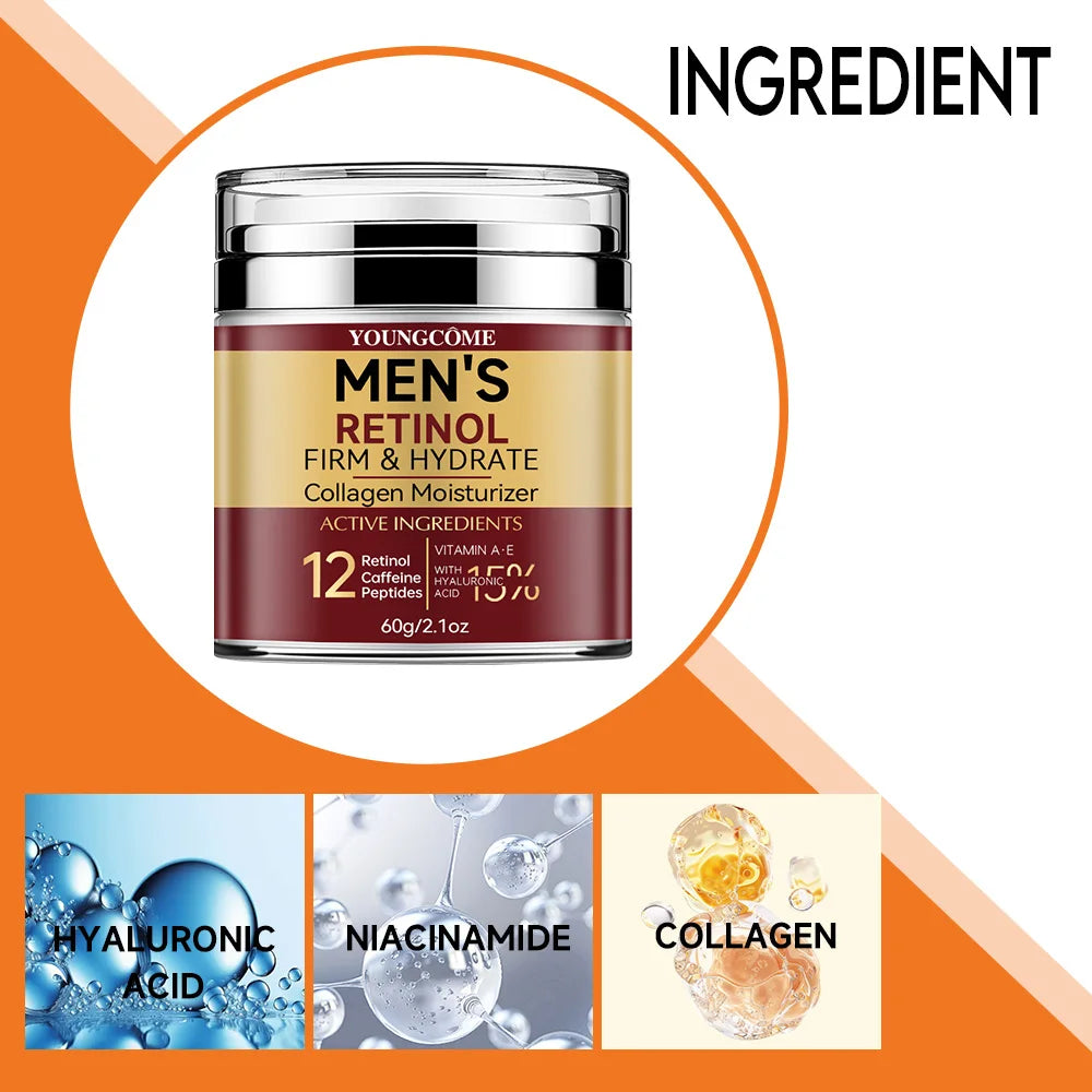 Men's Retinol Firming Face Cream Skincare Moisturizing Collagen Brightening Smooth Wrinkles Facial Face Men Skin Care Treatment CB DROPSHIPPING