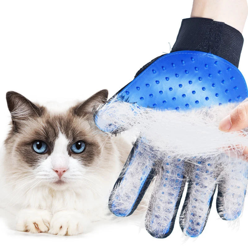 Pet Hair Remover Cat Cleaning Grooming Comb, No Wash Silicone Gloves Solid Color Pet Bath Brushcat and Dog Supplies