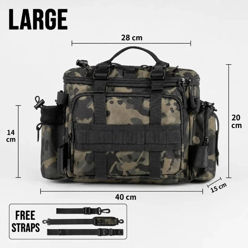 Fishing Tackle Shoulder Bag Storage Bag Waterproof Portable Large Capacity with Fish Rod Holder Outdoor Sport Accessories Gear CB DROPSHIPPING