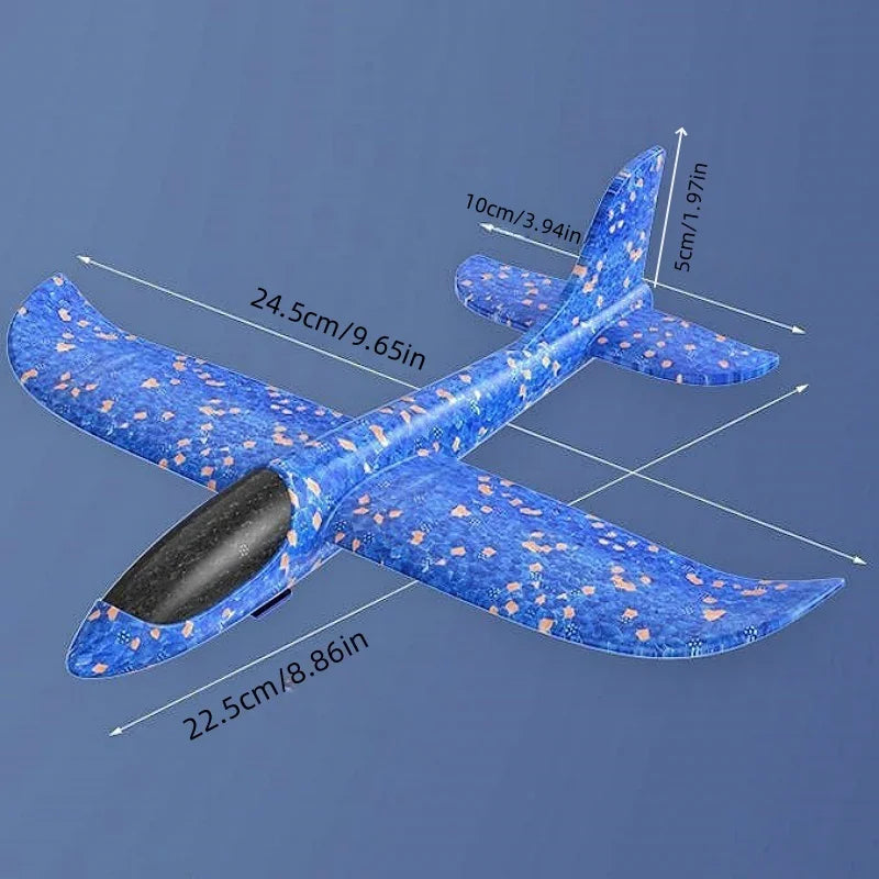 Glowing Foam Aircraft 10M Launcher Catapult Glider Aircraft Gun Toy Children's Outdoor Game Bubble Model Shooting Flying Roundab CB DROPSHIPPING