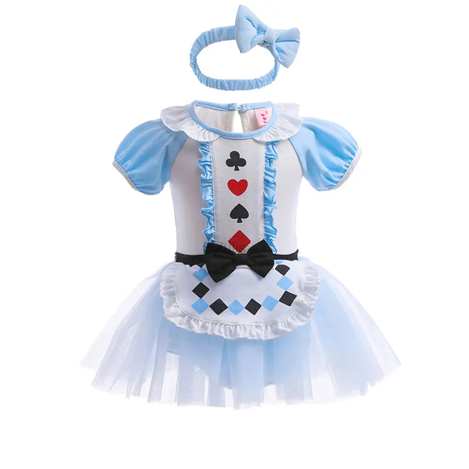 Baby Girls Costumes Kid Romper Tutu Dress with Headband Infant Baby Girl Princess Alice Clothes Aurora Belle Dress Party Costume CB DROPSHIPPING