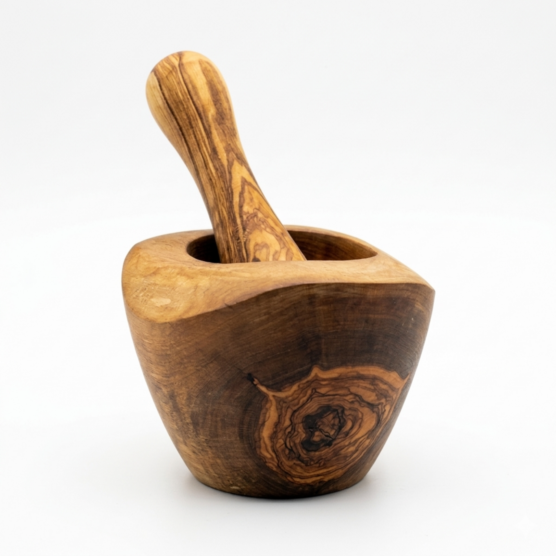 Olive Wood Rustic Mortar and Pestle